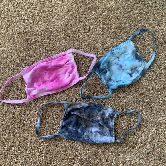NWT blue & pink tie dye cotton face mask bundle - Picture 7 of 13